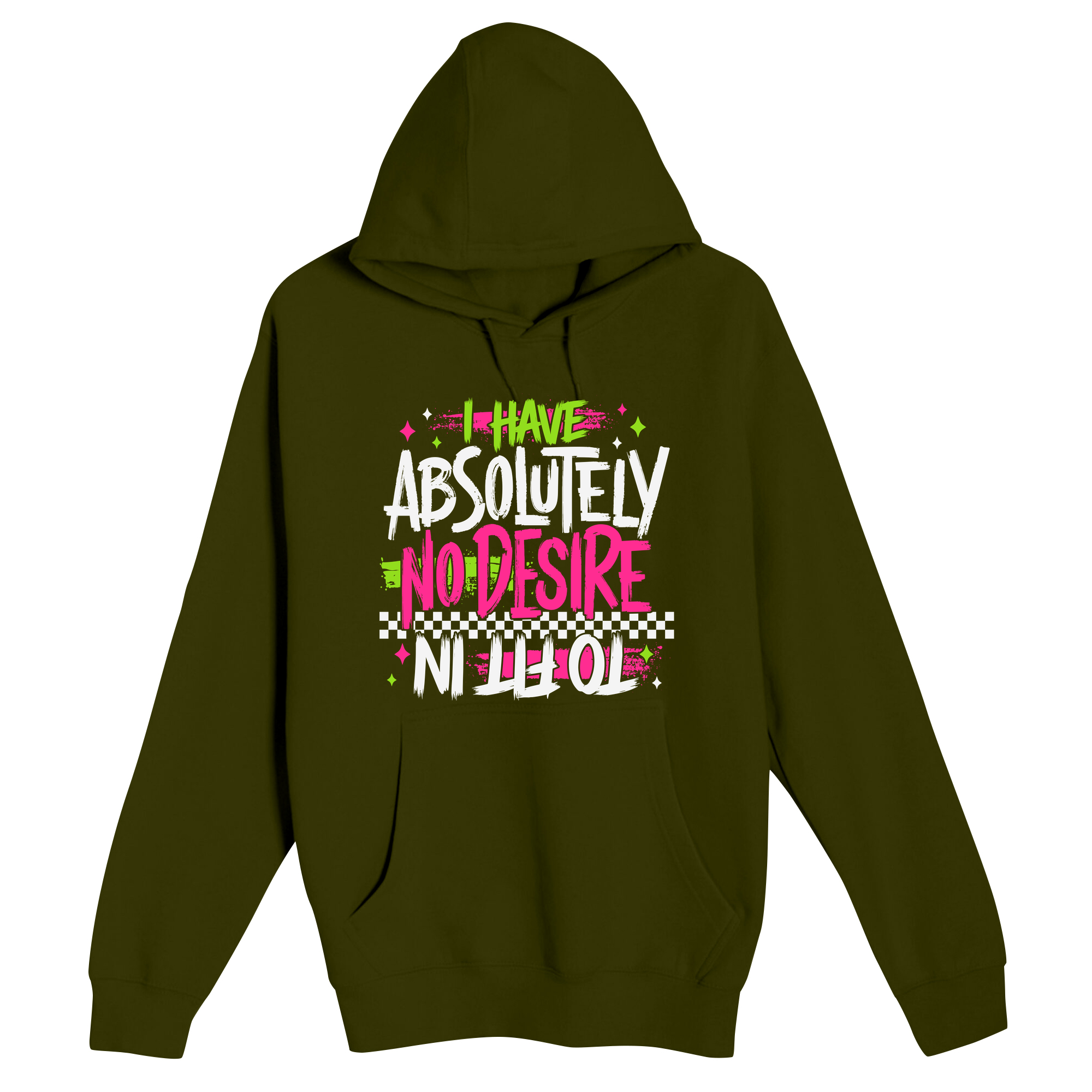 Unisex Small Army Pullover Hooded Sweatshirt