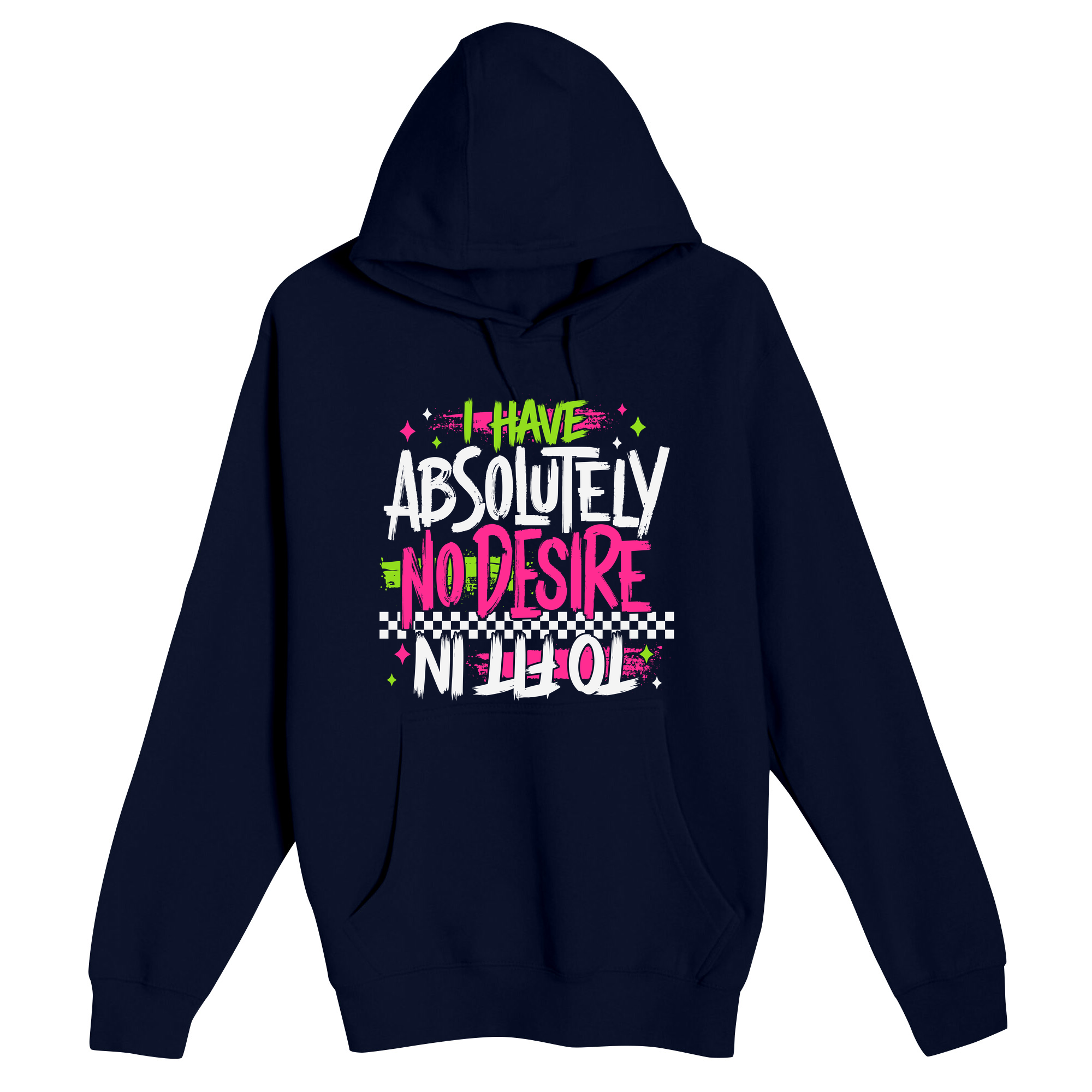 Unisex Small Navy Pullover Hooded Sweatshirt