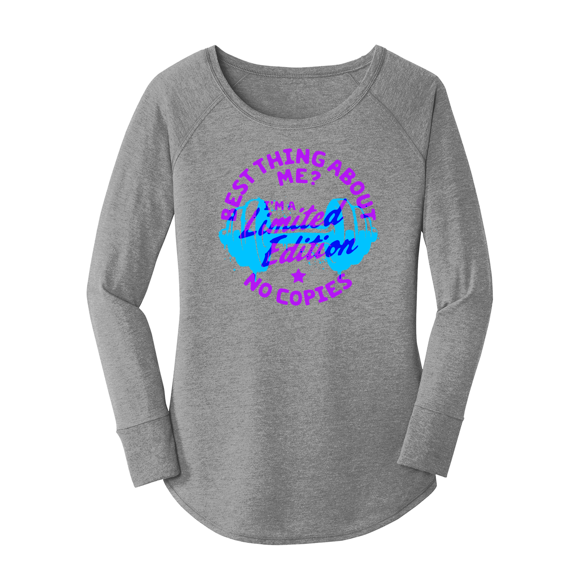 Womens X-Small Grey Long Sleeve Tunic Tee