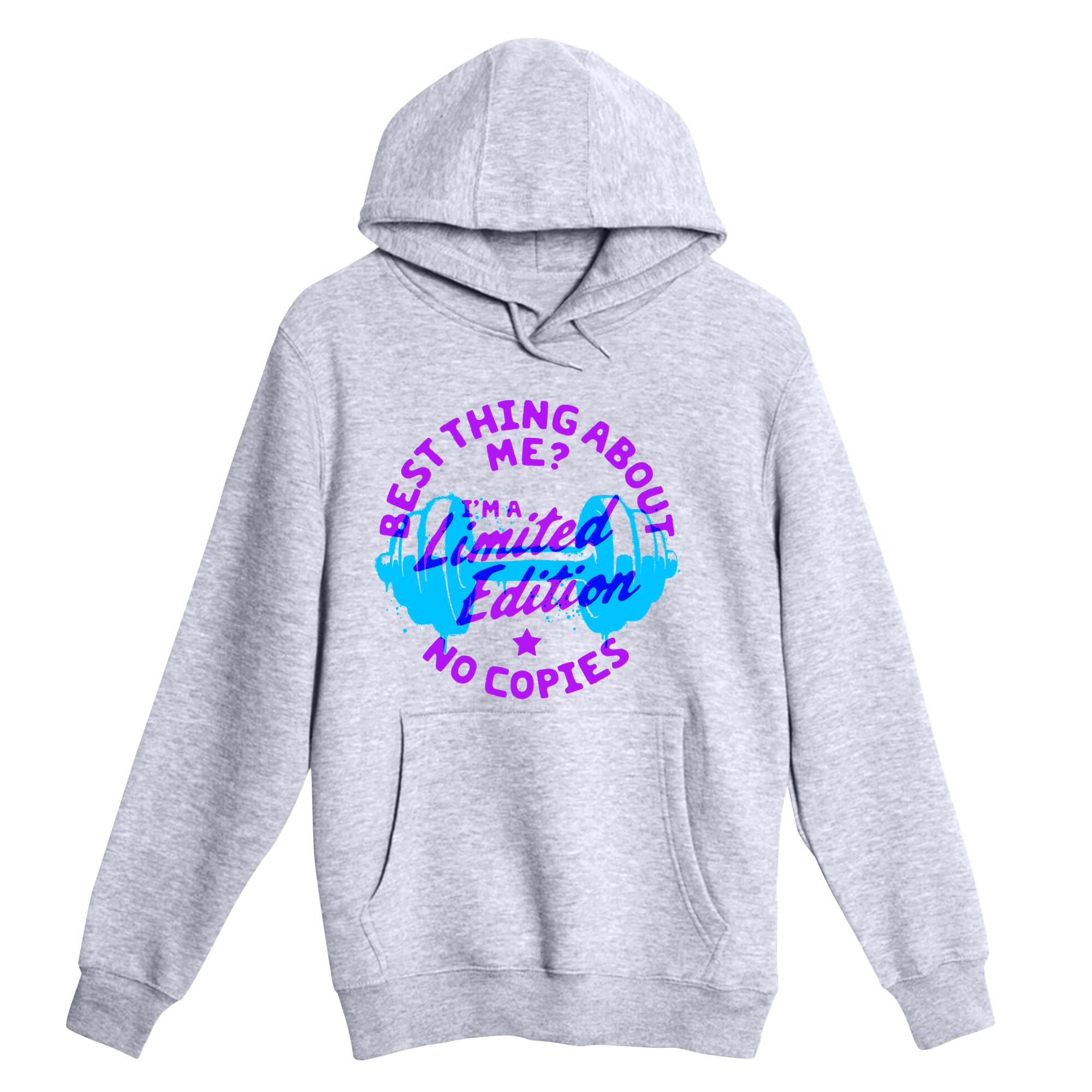 Unisex Small Heather Gray Pullover Hooded Sweatshirt