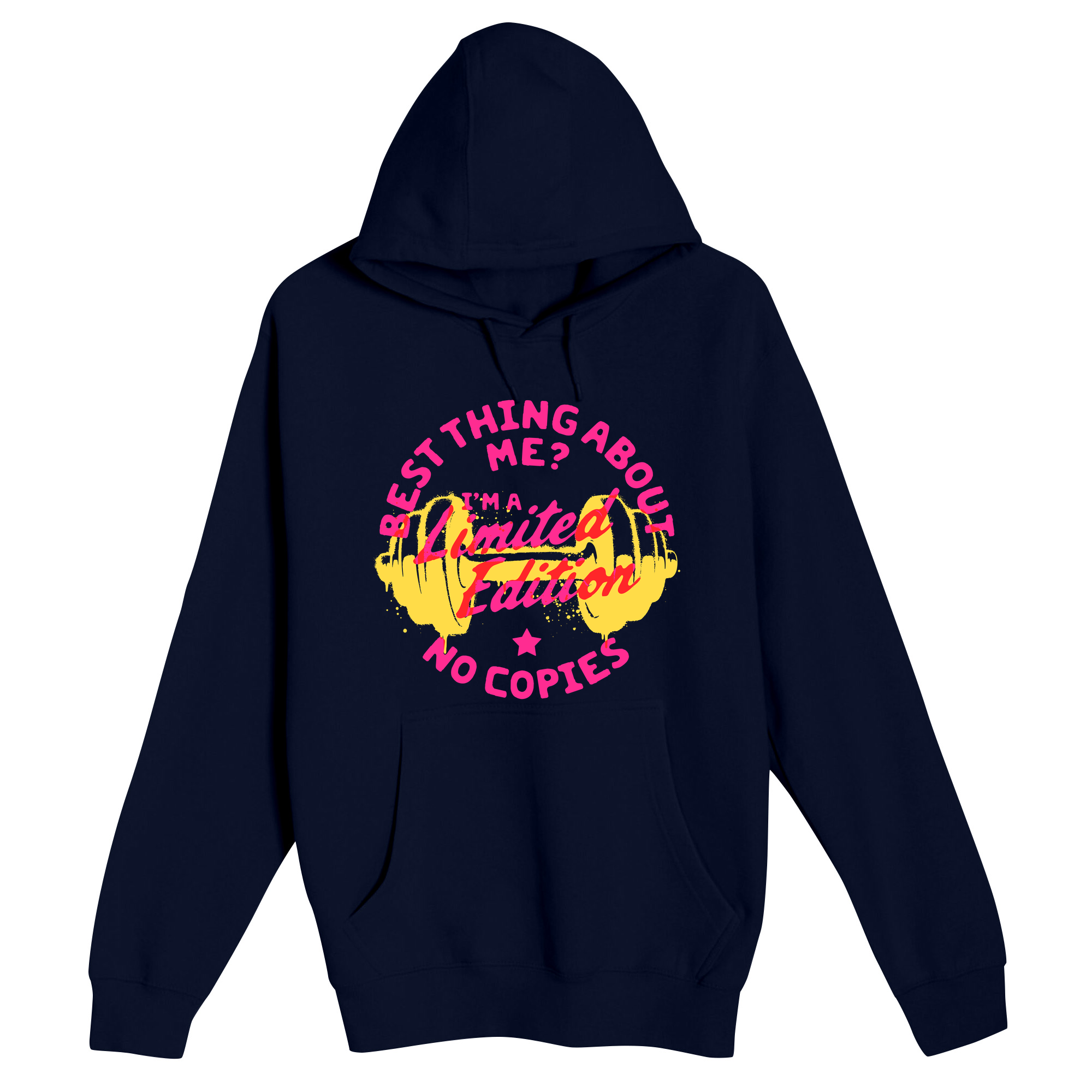 Unisex Small Navy Pullover Hooded Sweatshirt