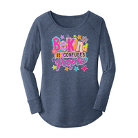Womens X-Small Navy Heather Long Sleeve Tunic Tee