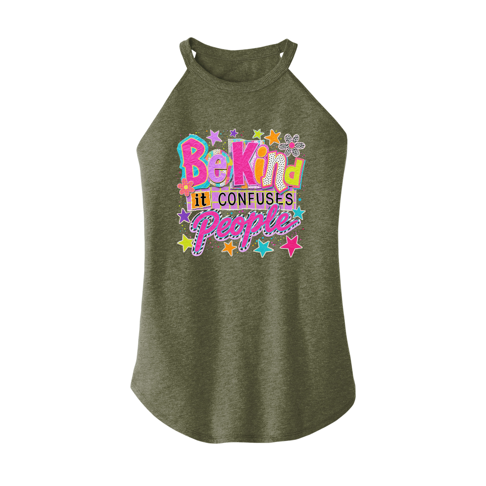 Womens X-Small Military Green Rocker Tank Top