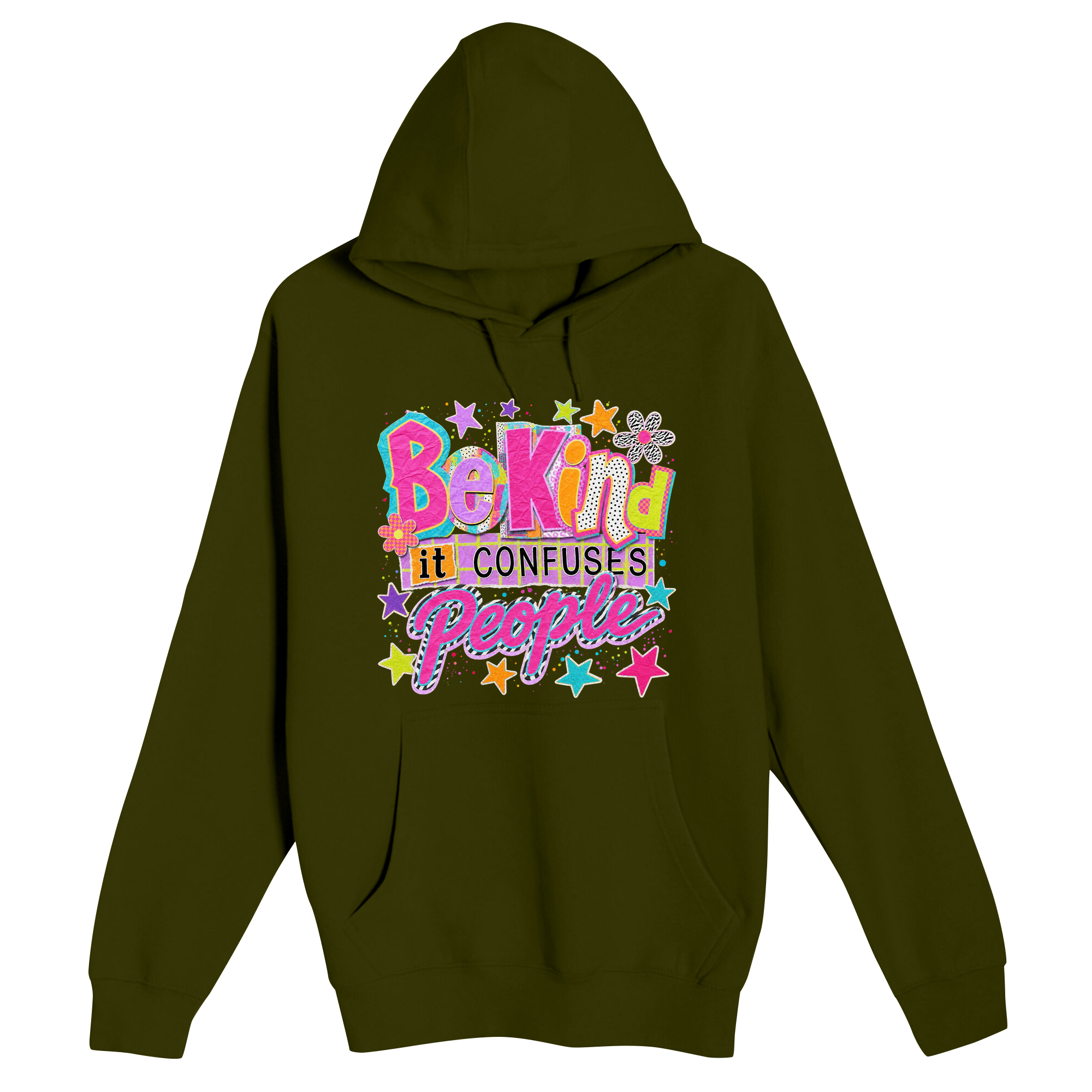 Unisex Small Army Pullover Hooded Sweatshirt