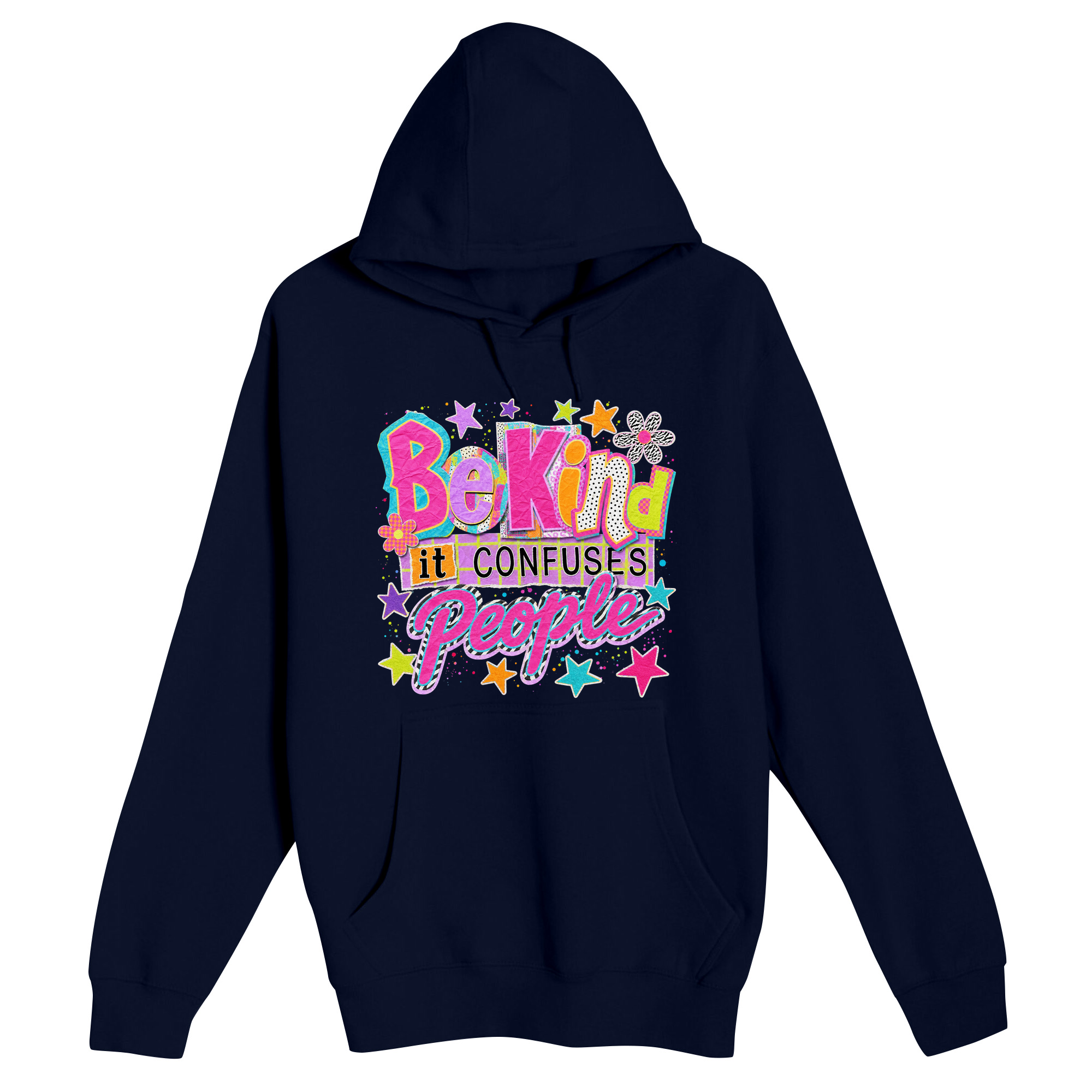 Unisex Small Navy Pullover Hooded Sweatshirt