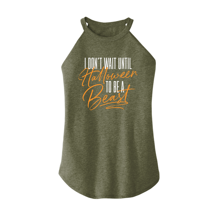 Womens X-Small Military Green Rocker Tank Top
