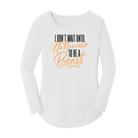 Womens X-Small White Long Sleeve Tunic Tee