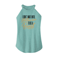 Womens X-Small Teal Rocker Tank Top