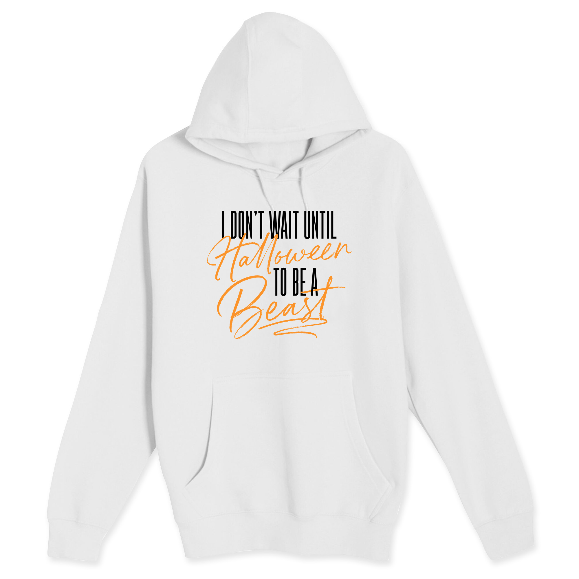 Unisex Small White Pullover Hooded Sweatshirt