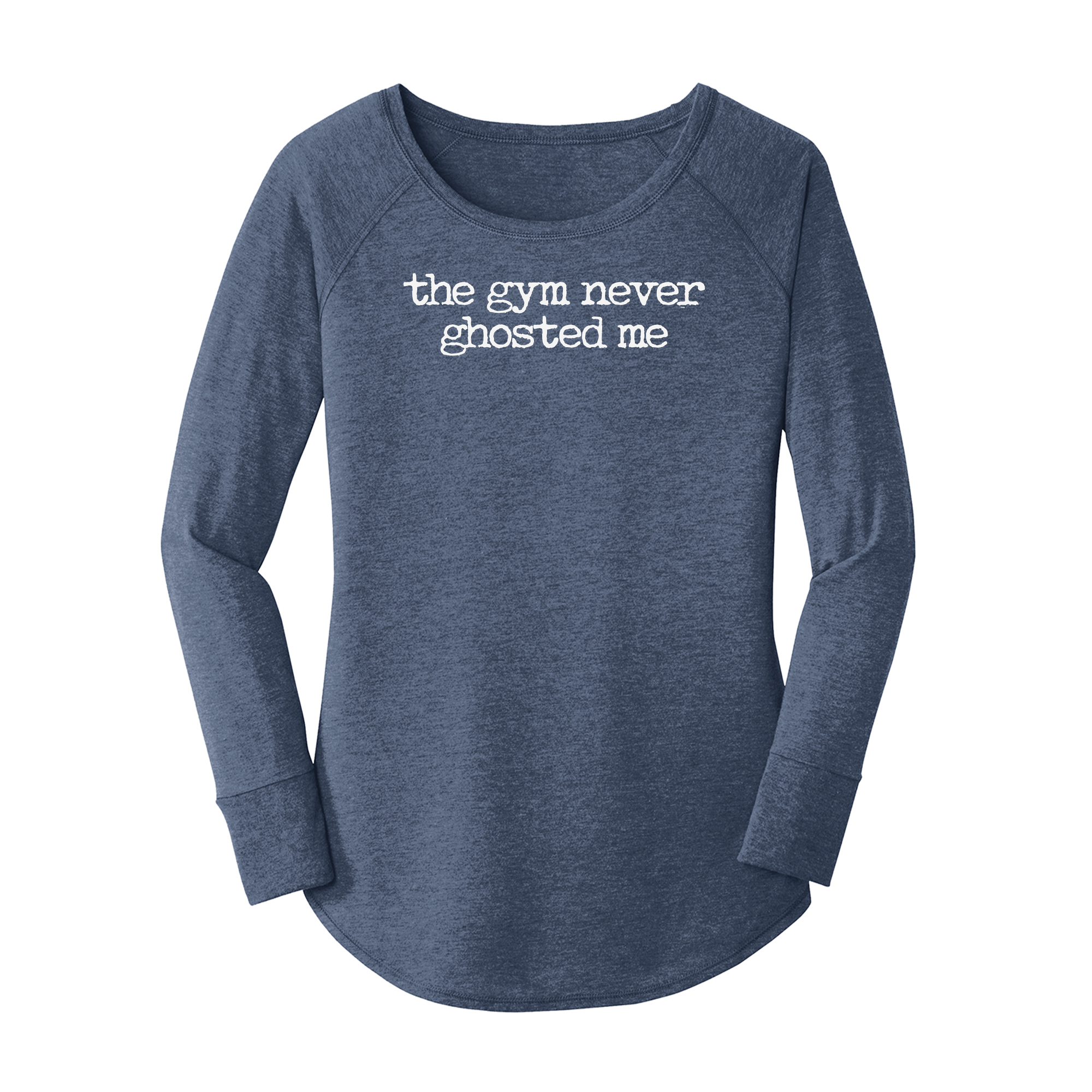 Womens X-Small Navy Heather Long Sleeve Tunic Tee