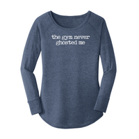 Womens X-Small Navy Heather Long Sleeve Tunic Tee