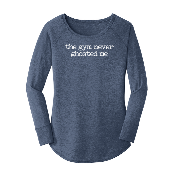Womens X-Small Navy Heather Long Sleeve Tunic Tee