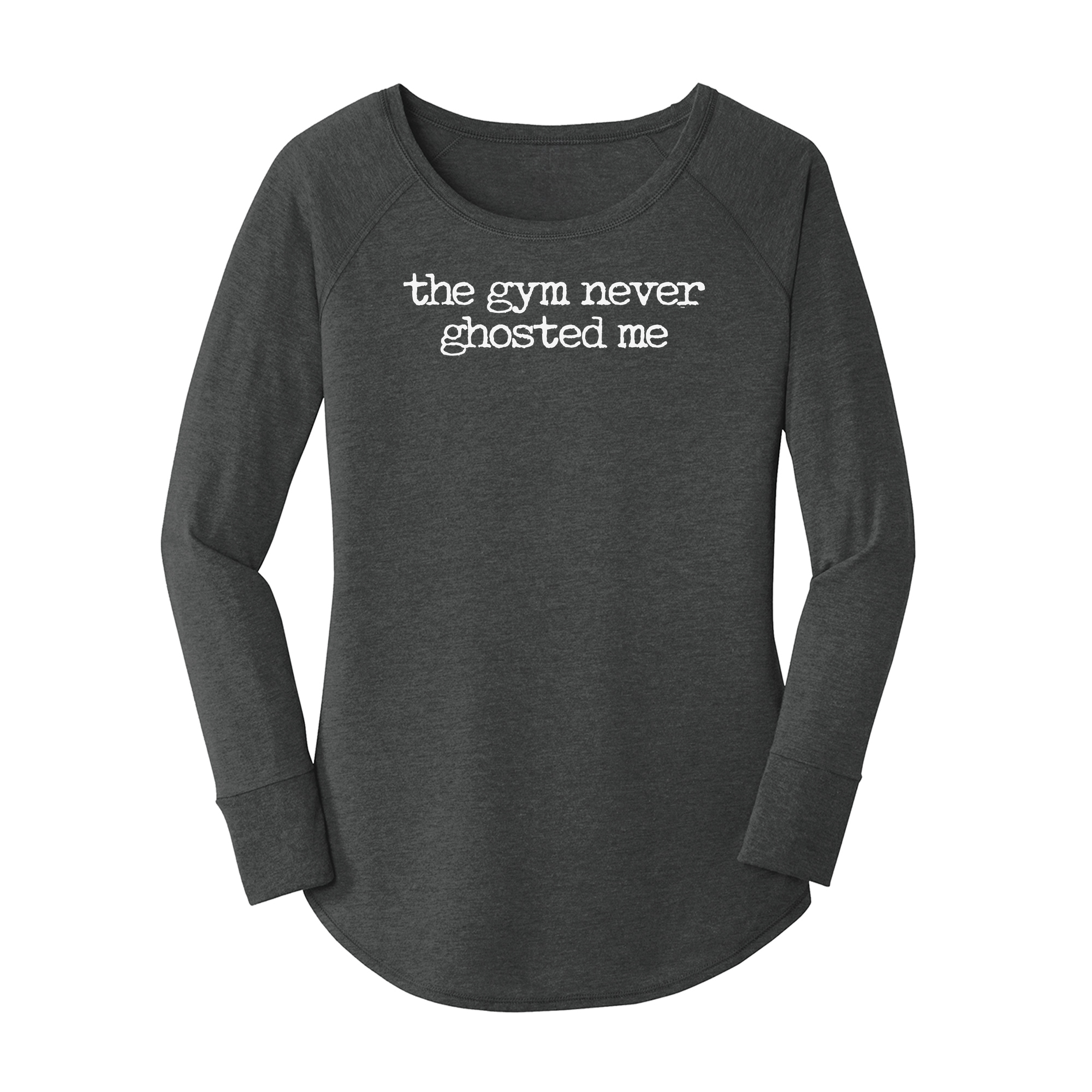 Womens X-Small Dark Heather Gray Long Sleeve Tunic Tee