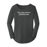 Womens X-Small Dark Heather Gray Long Sleeve Tunic Tee
