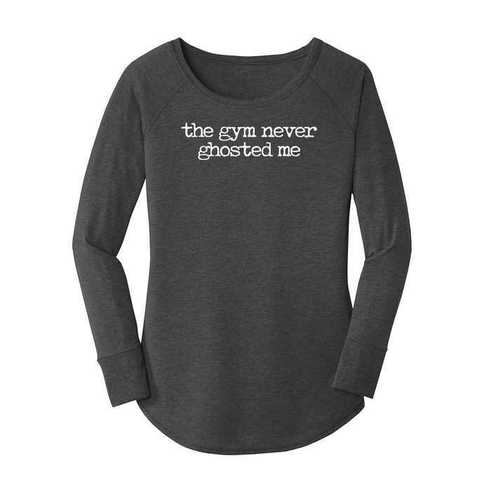 Womens X-Small Dark Heather Gray Long Sleeve Tunic Tee