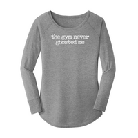 Womens X-Small Grey Long Sleeve Tunic Tee