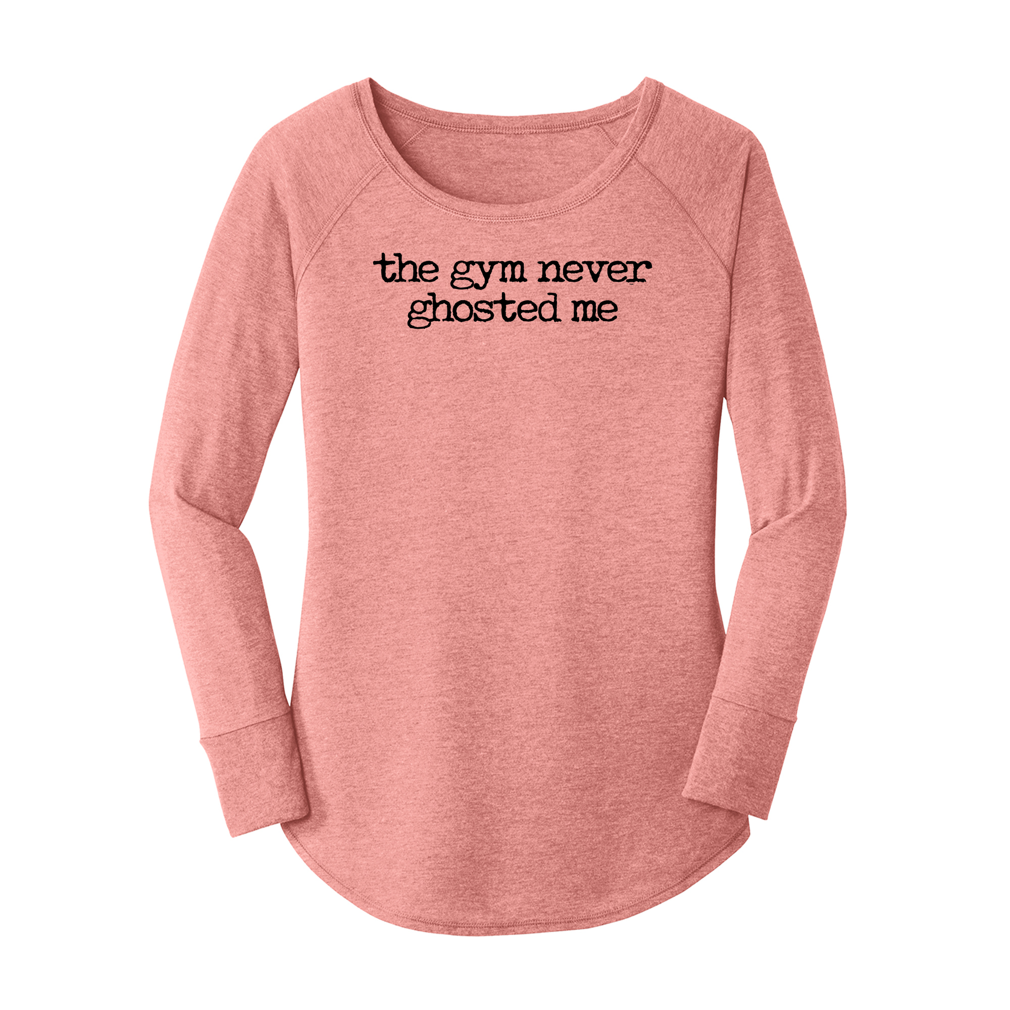 Womens X-Small Light Pink Long Sleeve Tunic Tee