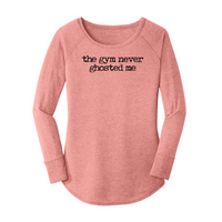 Womens X-Small Light Pink Long Sleeve Tunic Tee