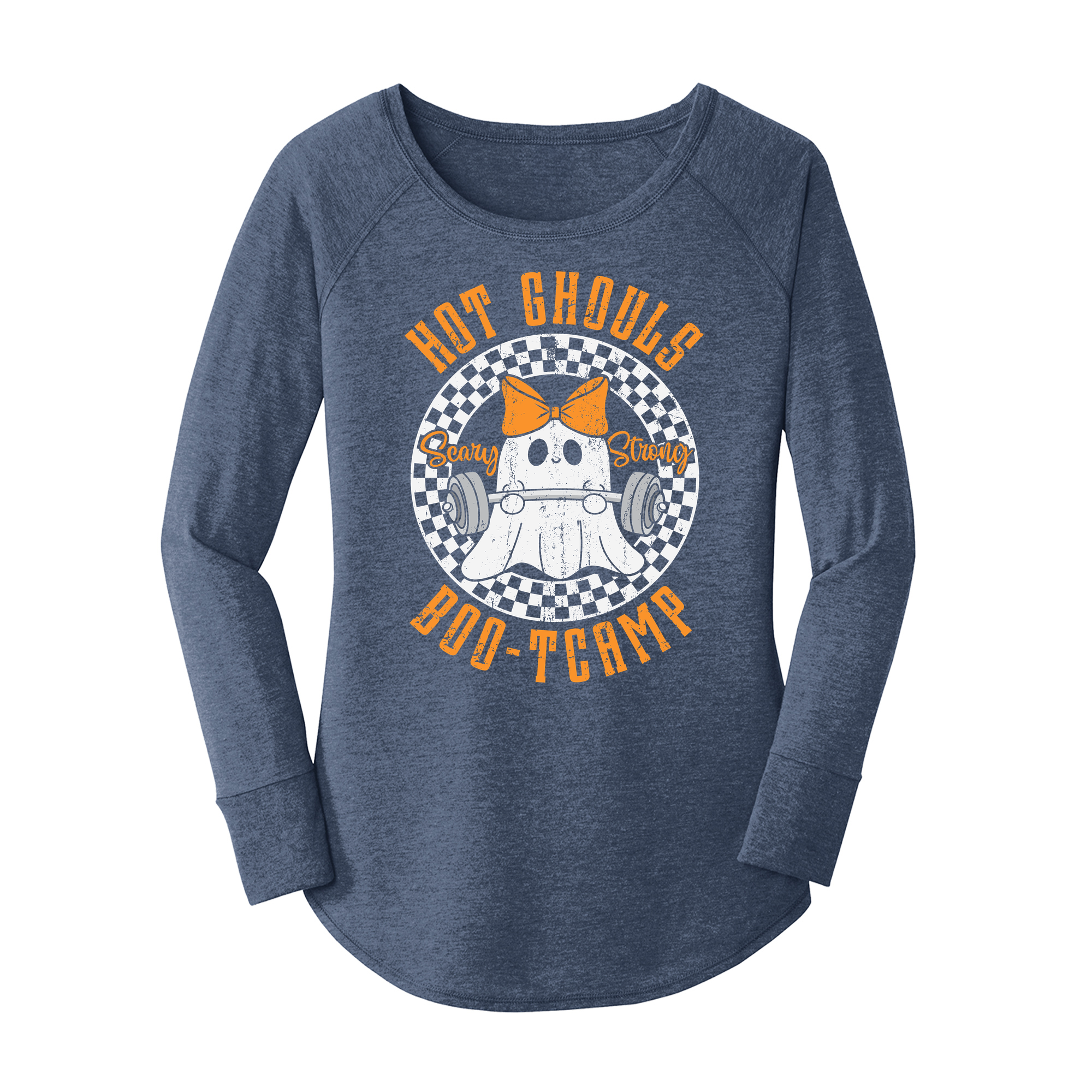 Womens X-Small Navy Heather Long Sleeve Tunic Tee