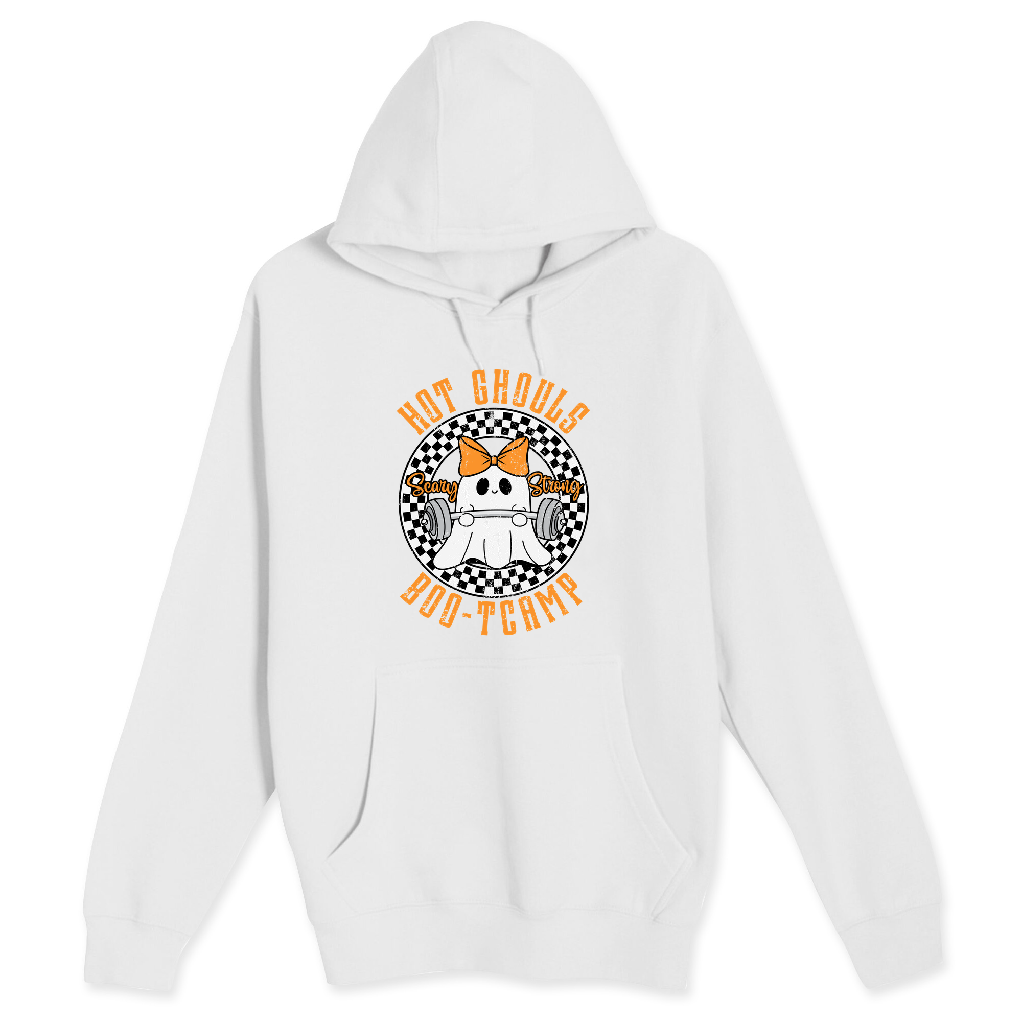 Unisex Small White Pullover Hooded Sweatshirt