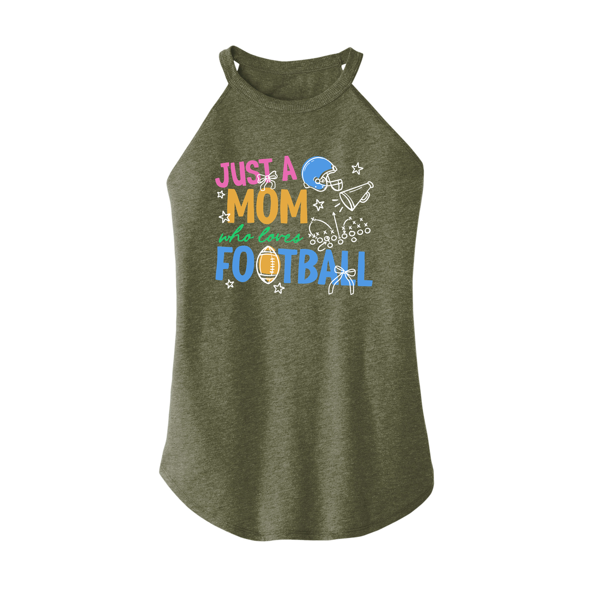 Womens X-Small Military Green Rocker Tank Top