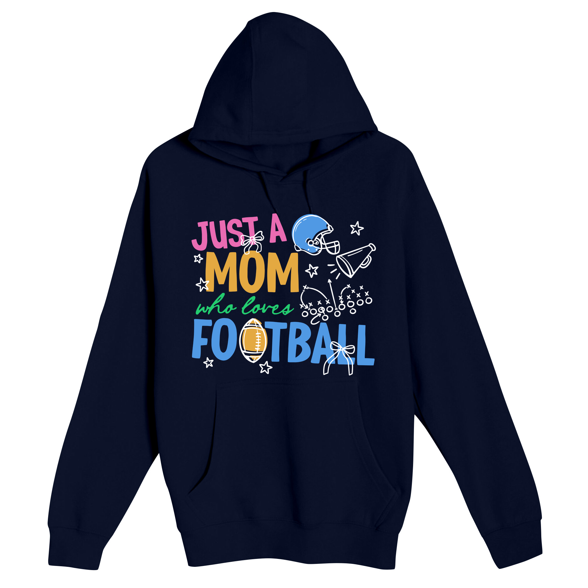 Unisex Small Navy Pullover Hooded Sweatshirt