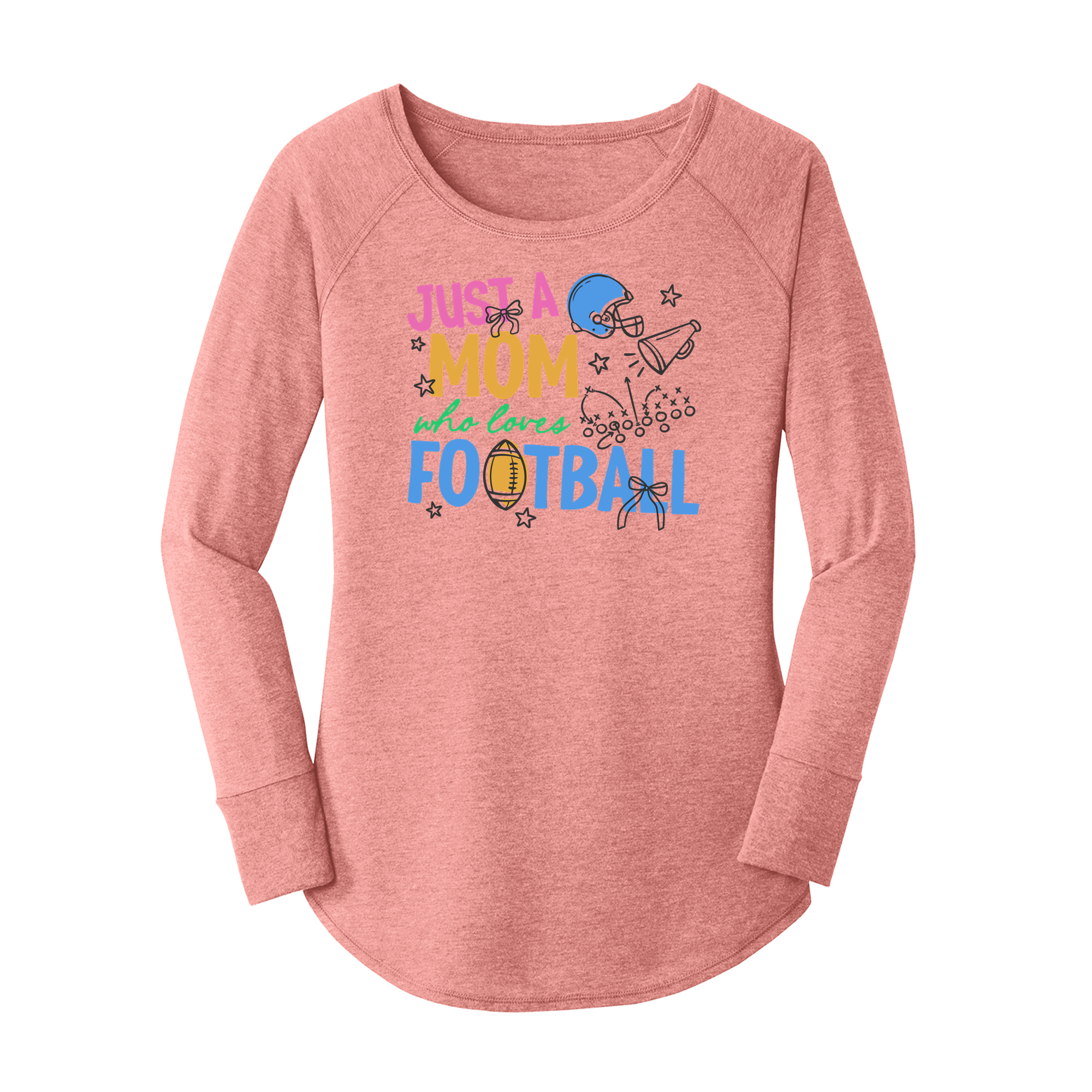 Womens X-Small Light Pink Long Sleeve Tunic Tee
