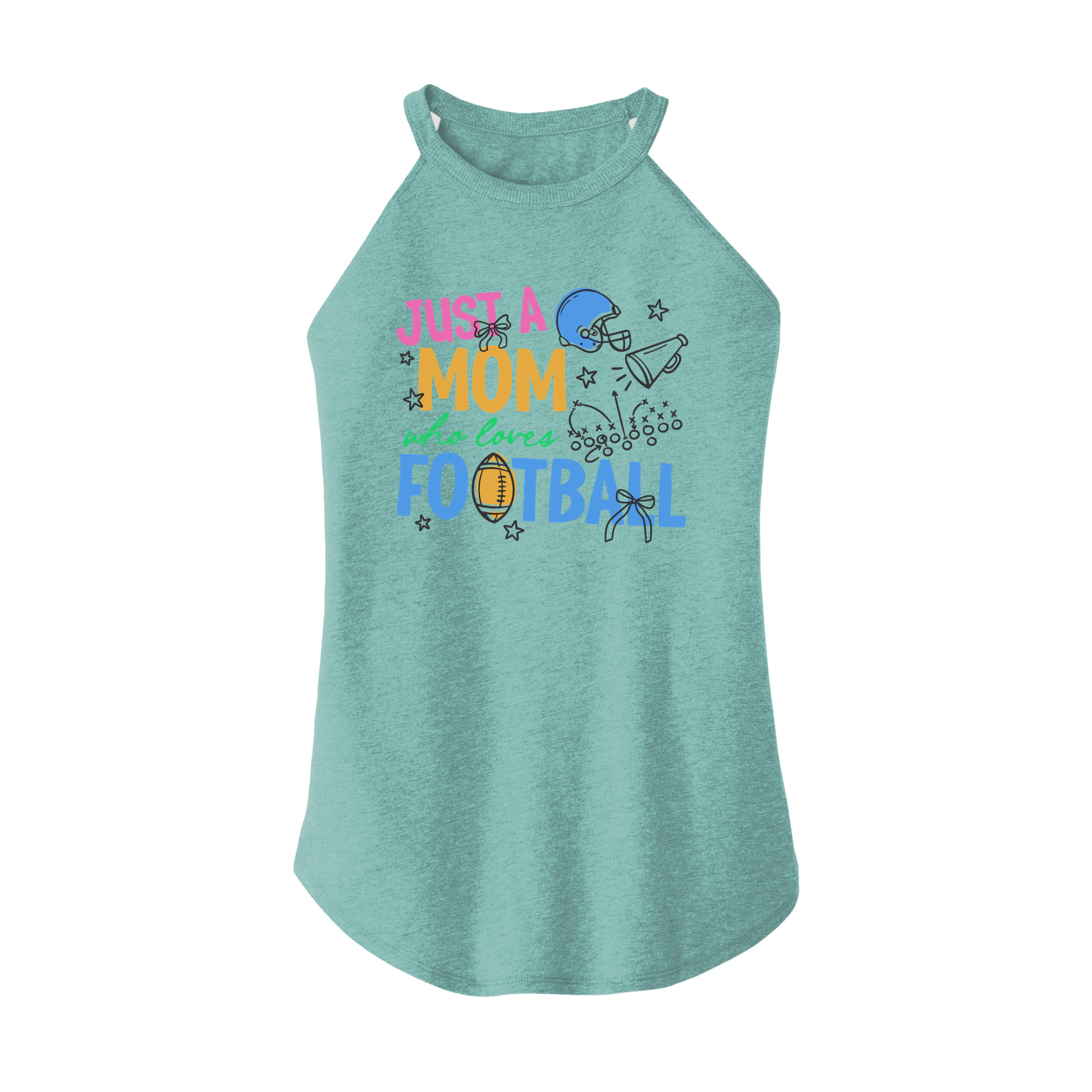 Womens X-Small Teal Rocker Tank Top