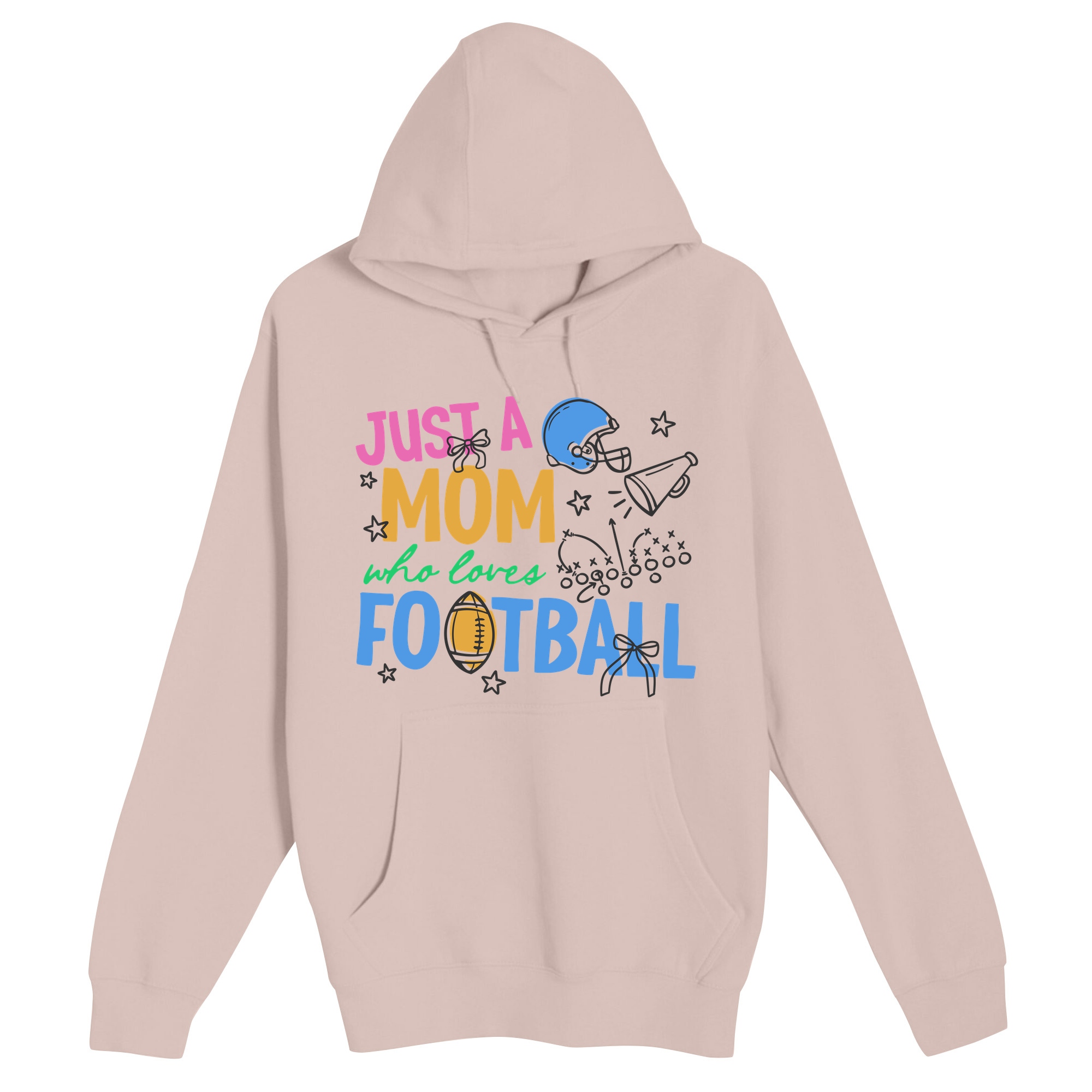 Unisex Small Light Pink Pullover Hooded Sweatshirt