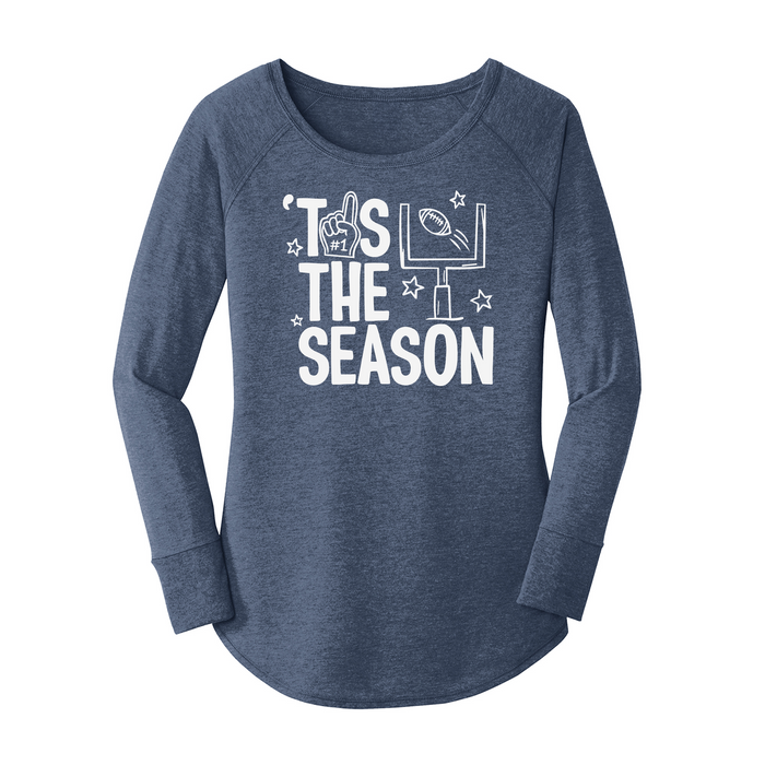 Womens X-Small Navy Heather Long Sleeve Tunic Tee