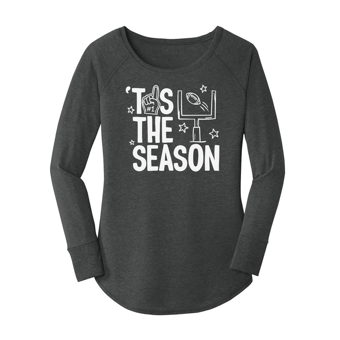 Womens X-Small Dark Heather Gray Long Sleeve Tunic Tee