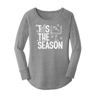 Womens X-Small Grey Long Sleeve Tunic Tee
