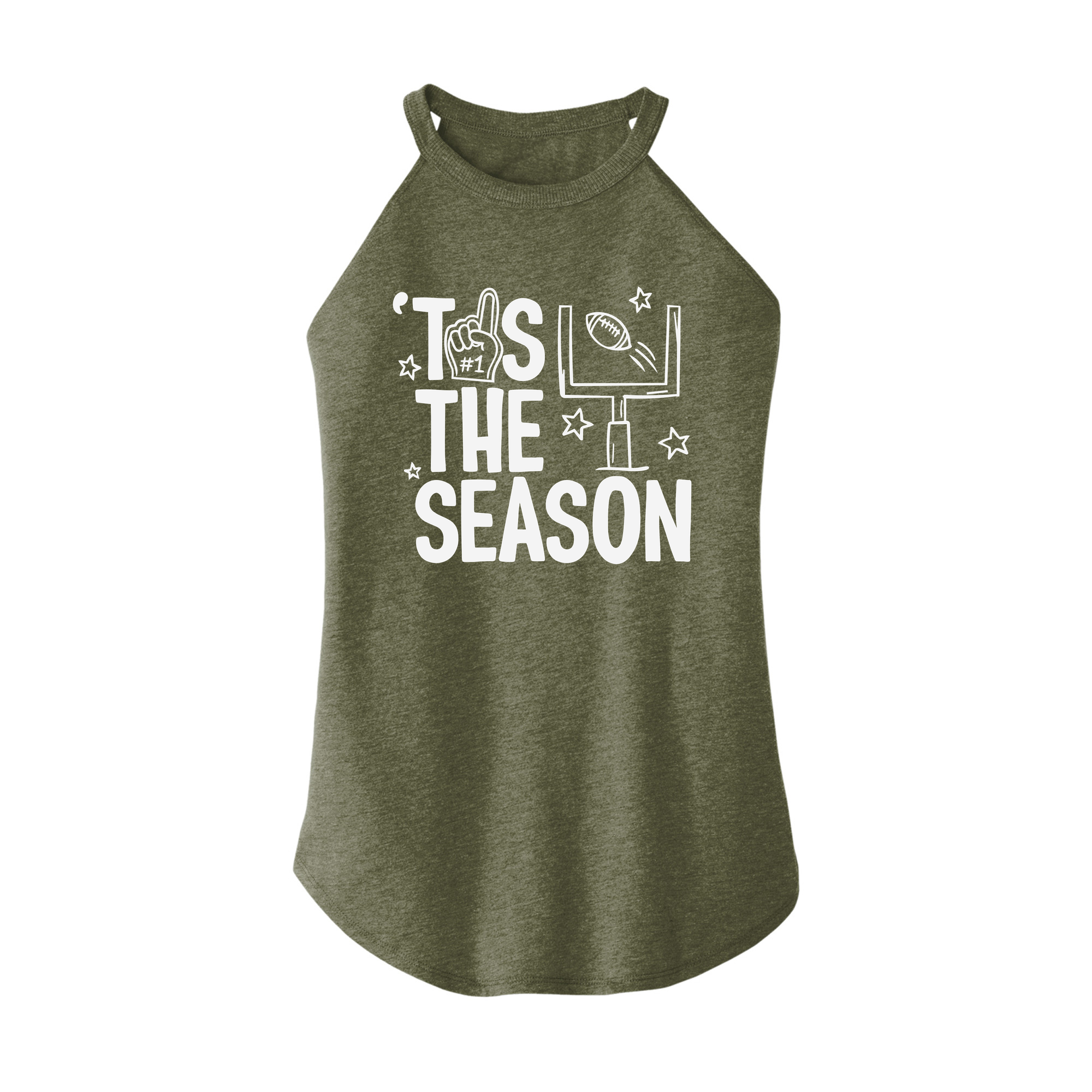 Womens X-Small Military Green Rocker Tank Top