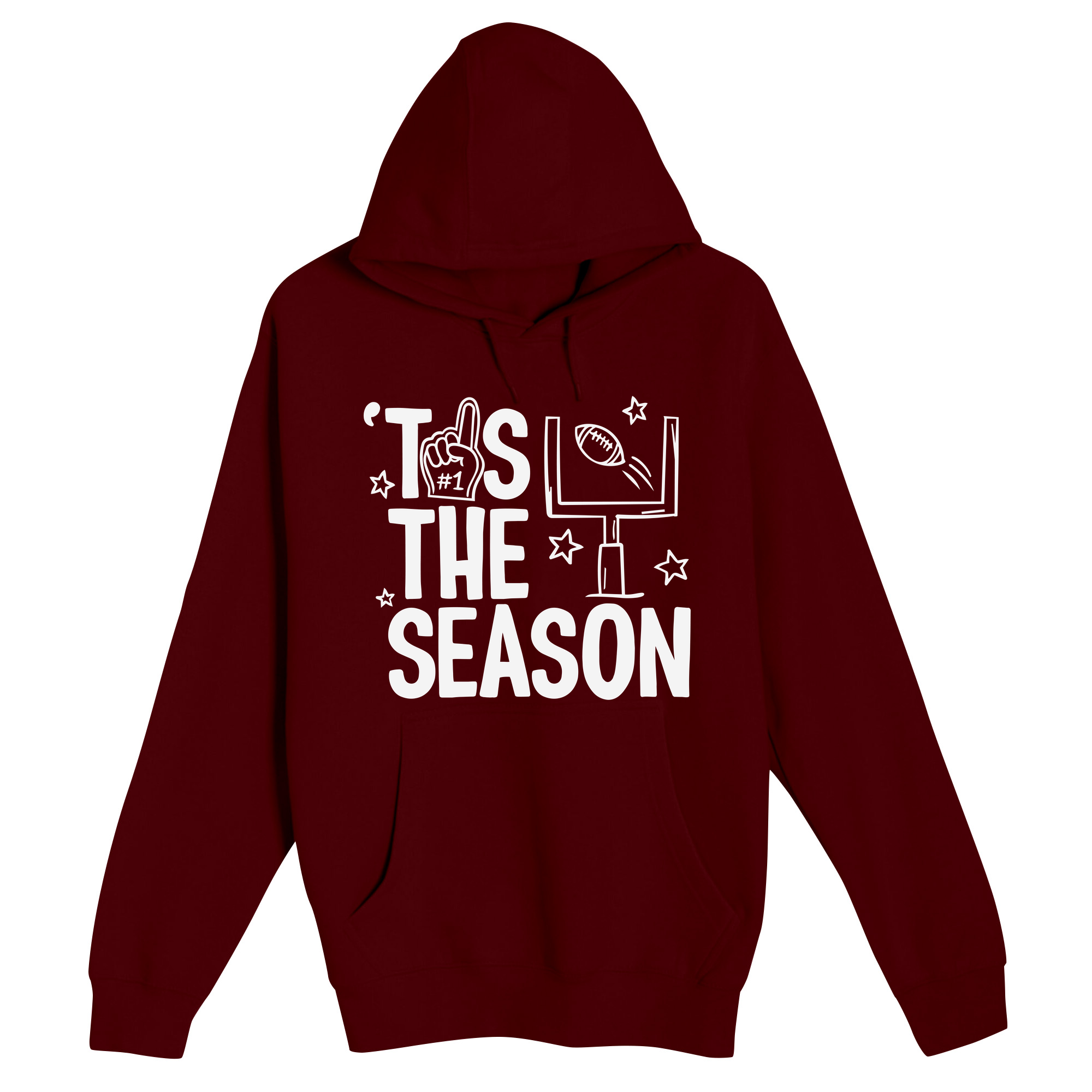 Unisex Small Burgundy Pullover Hooded Sweatshirt