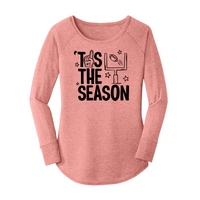 Womens X-Small Light Pink Long Sleeve Tunic Tee