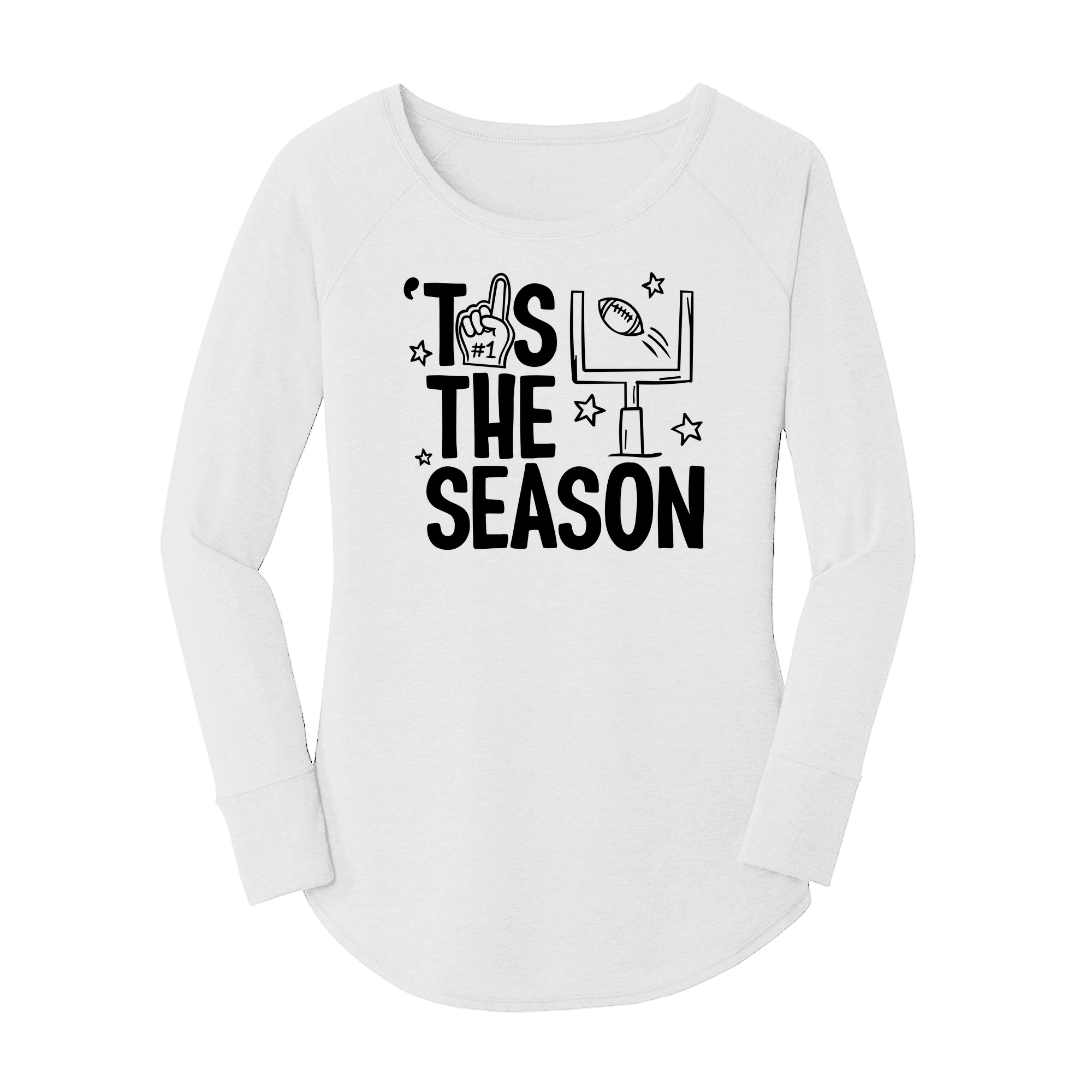 Womens X-Small White Long Sleeve Tunic Tee