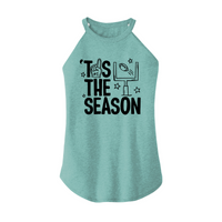 Womens X-Small Teal Rocker Tank Top