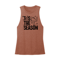 Womens X-Small Brown Muscle Tank
