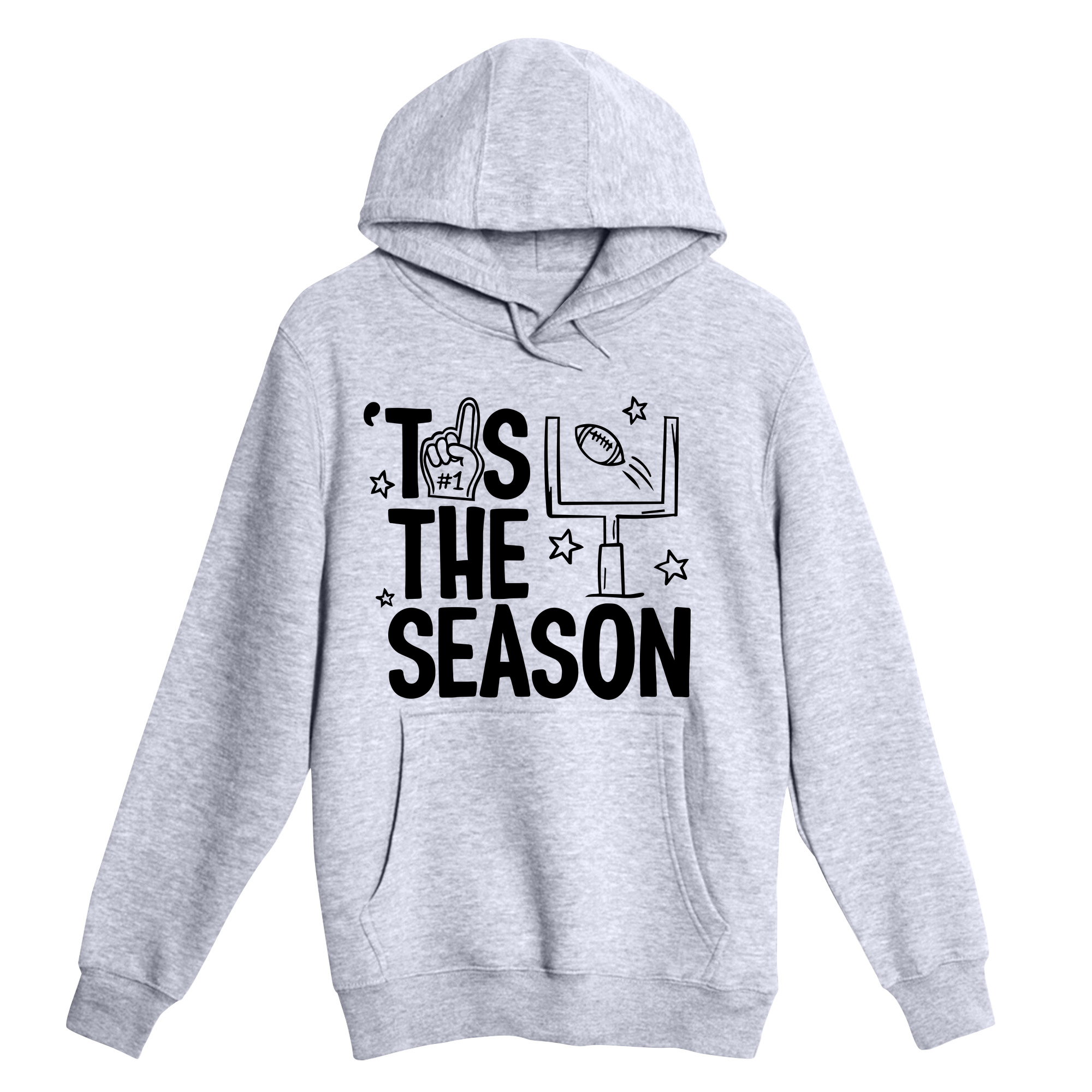 Unisex Small Heather Gray Pullover Hooded Sweatshirt