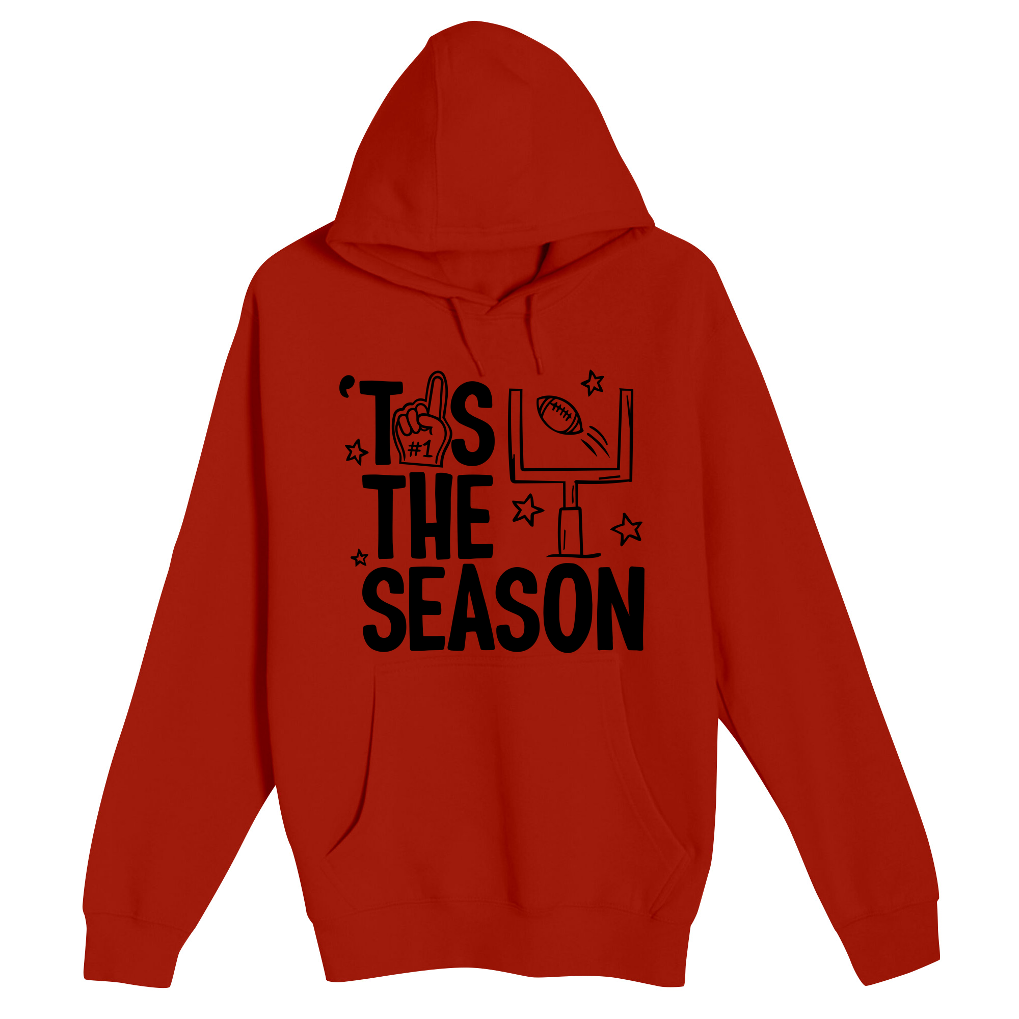 Unisex Small Red Pullover Hooded Sweatshirt