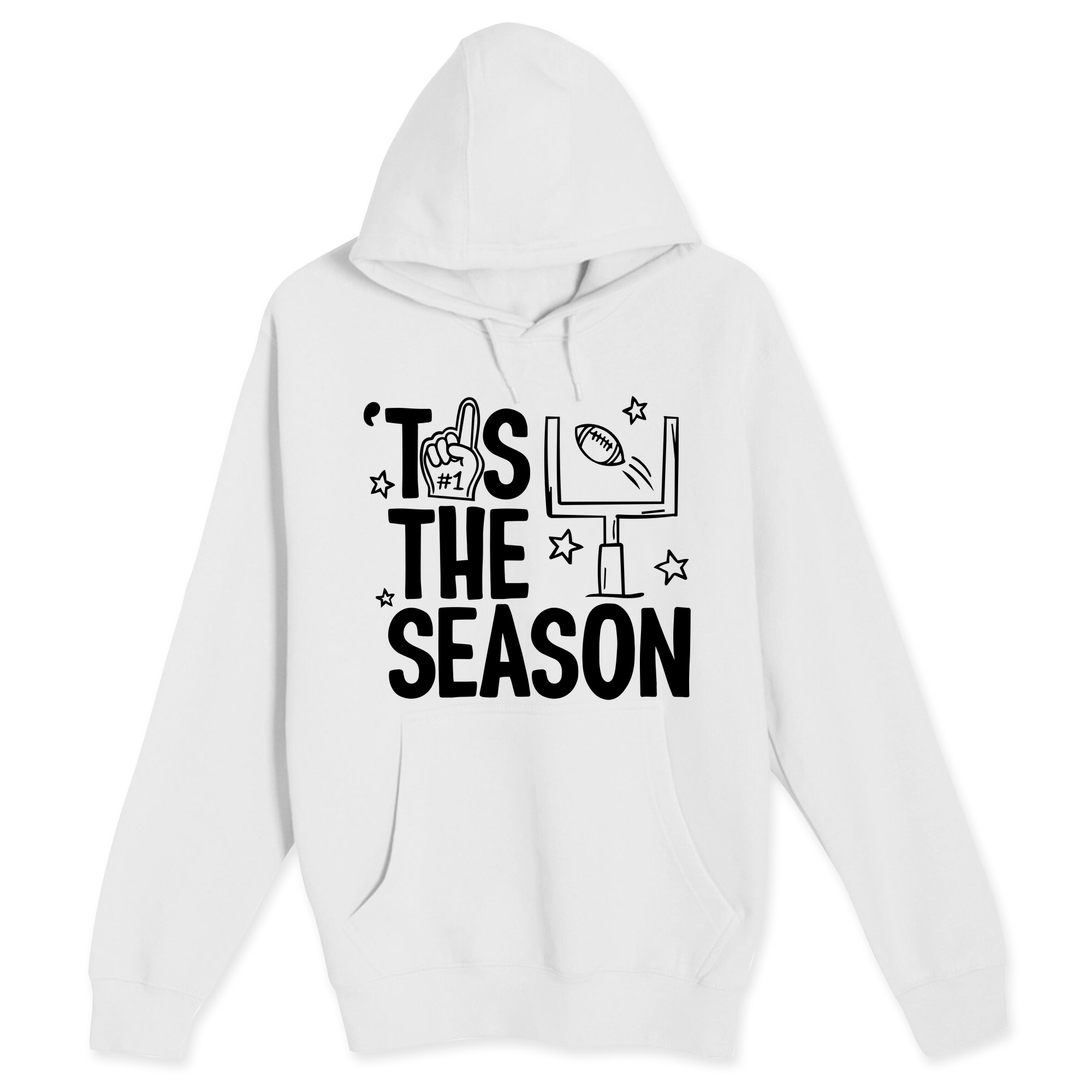 Unisex Small White Pullover Hooded Sweatshirt