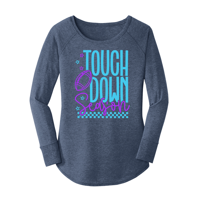 Womens X-Small Navy Heather Long Sleeve Tunic Tee