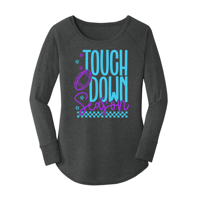 Womens X-Small Dark Heather Gray Long Sleeve Tunic Tee