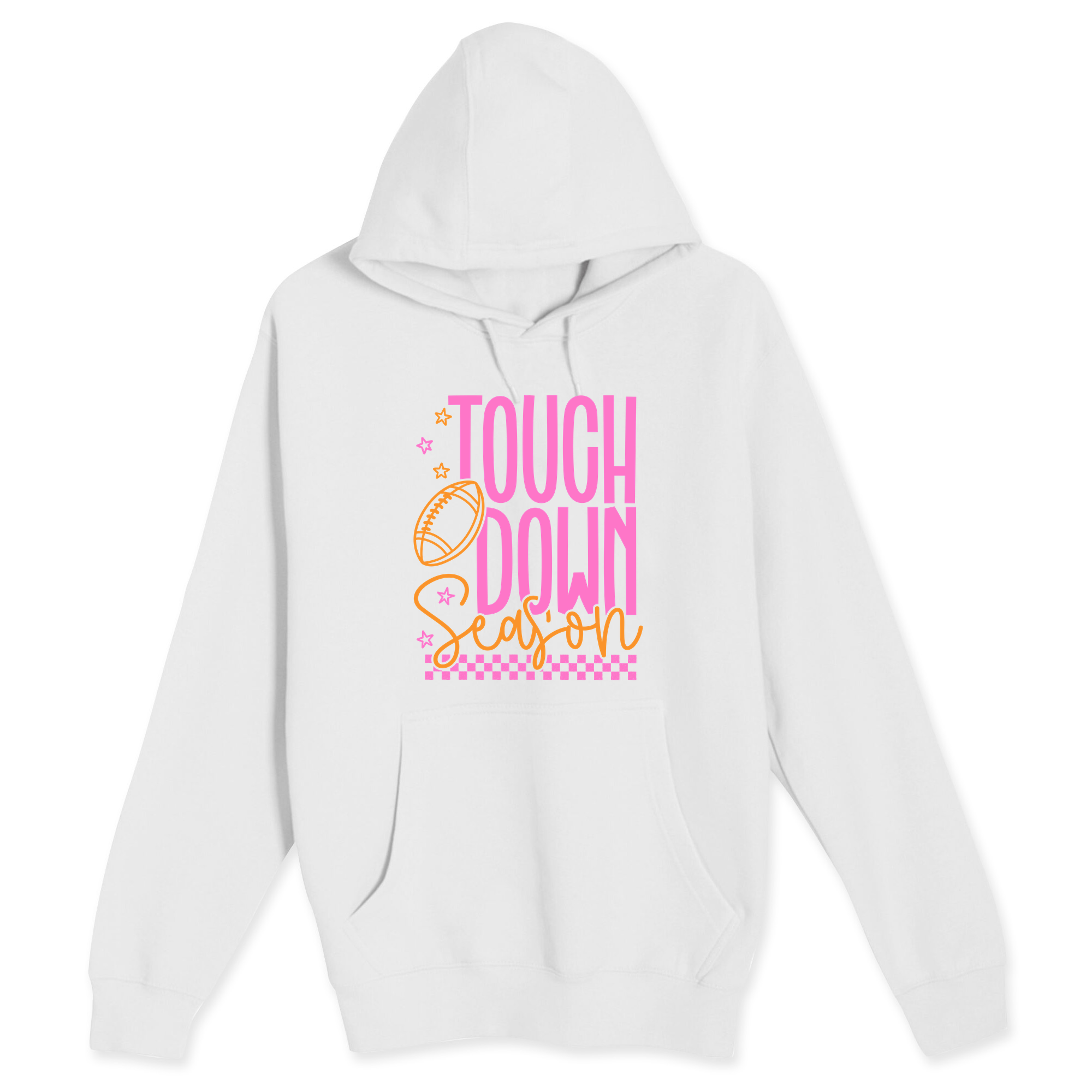 Unisex Small White Pullover Hooded Sweatshirt