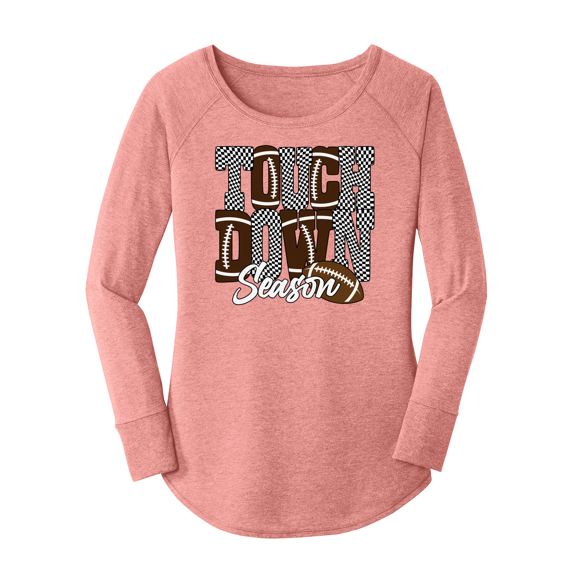 Womens X-Small Light Pink Long Sleeve Tunic Tee