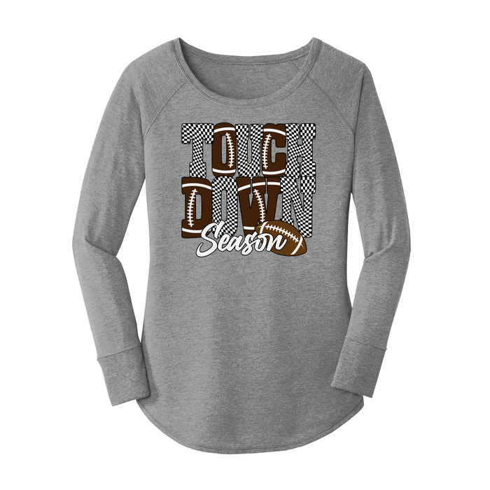 Womens X-Small Grey Long Sleeve Tunic Tee