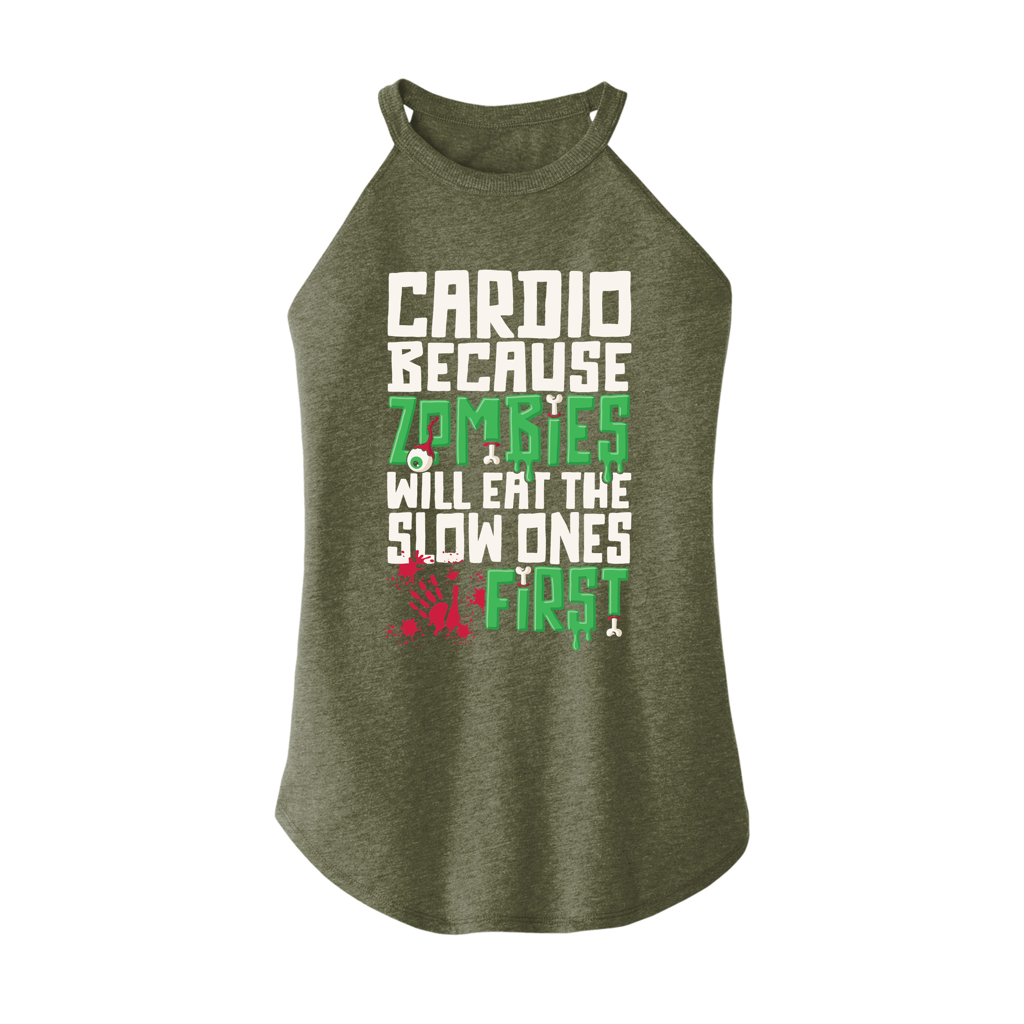 Womens X-Small Military Green Rocker Tank Top