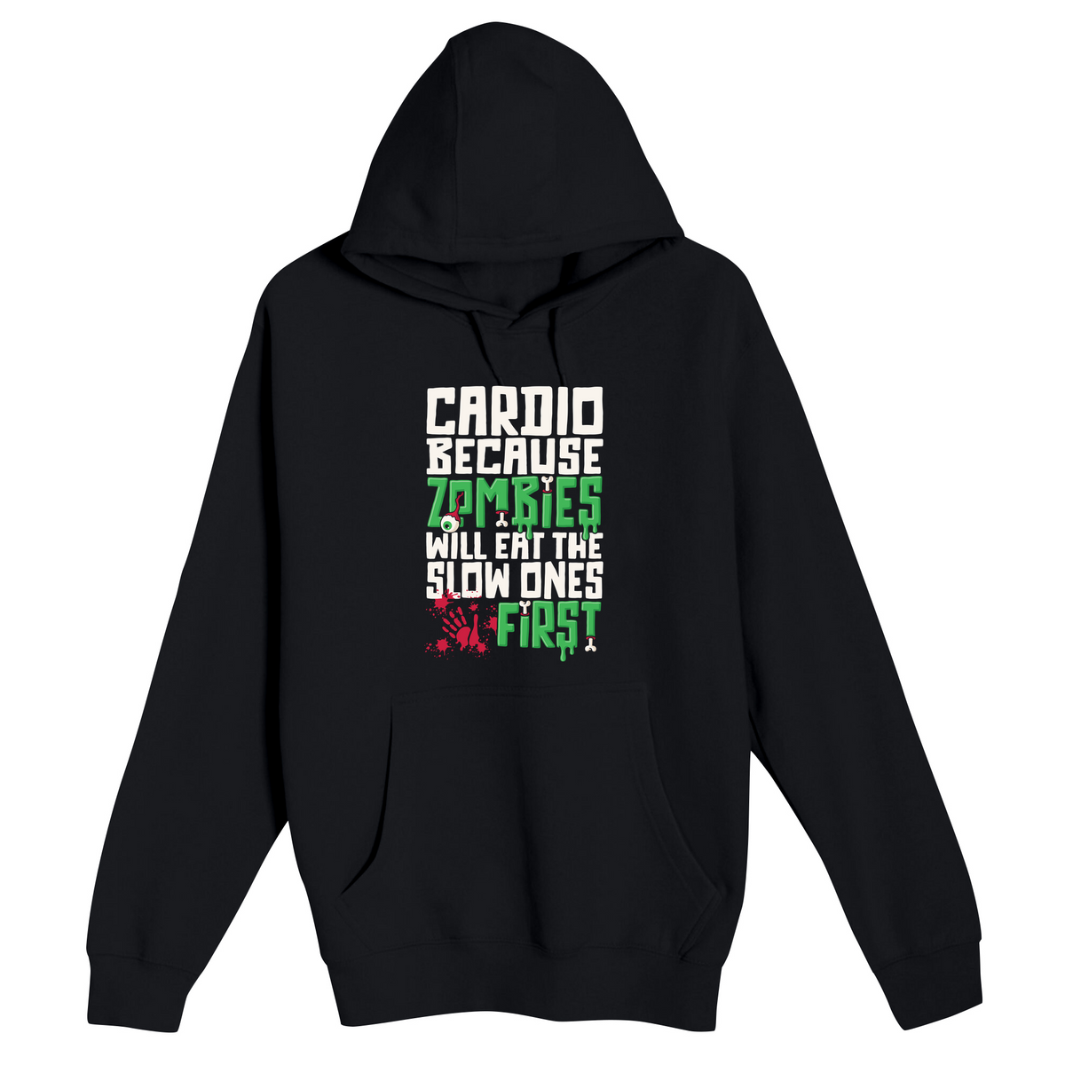 Unisex Small Black Pullover Hooded Sweatshirt