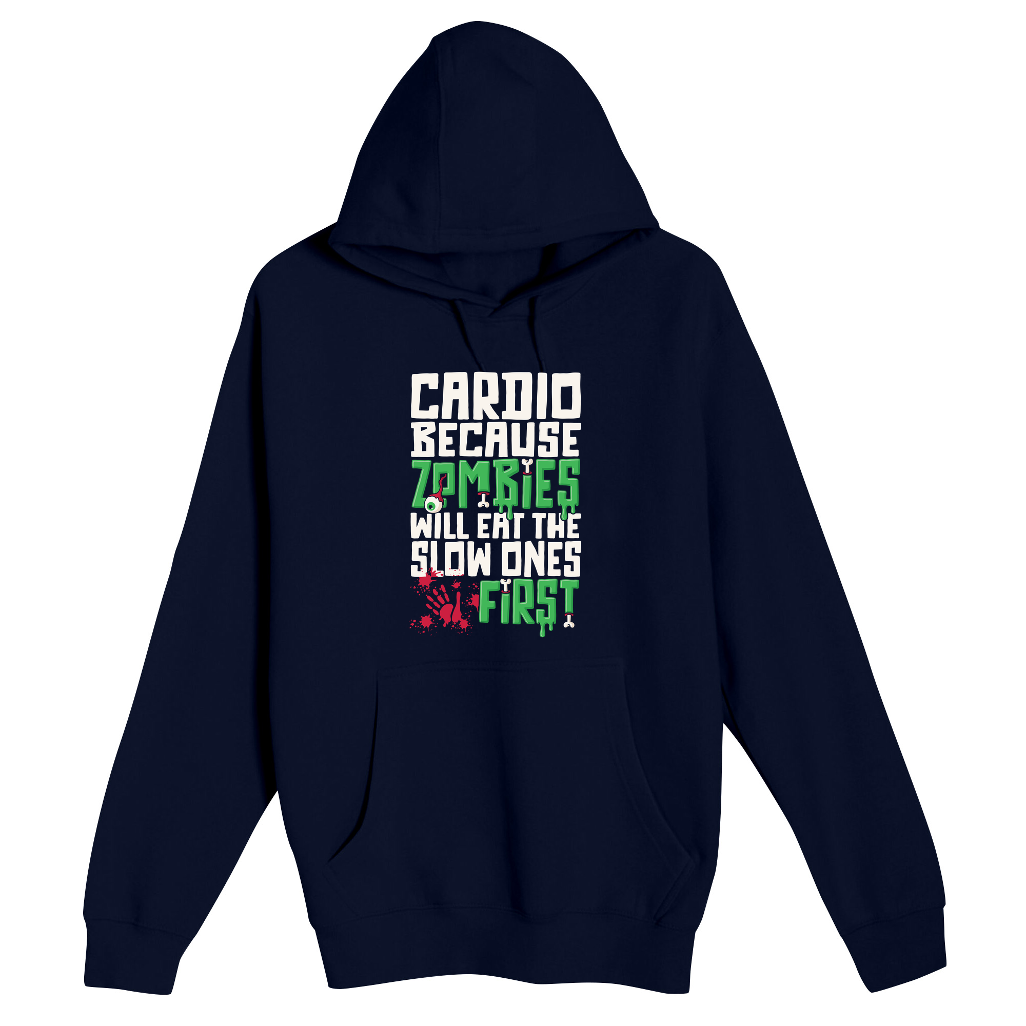 Unisex Small Navy Pullover Hooded Sweatshirt