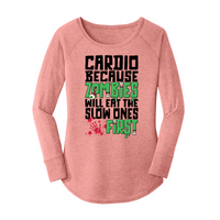 Womens X-Small Light Pink Long Sleeve Tunic Tee